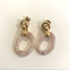 Pink and gold earrings